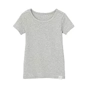 [MUJI無印良品]兒童有機棉針織短袖T恤 110 灰色
