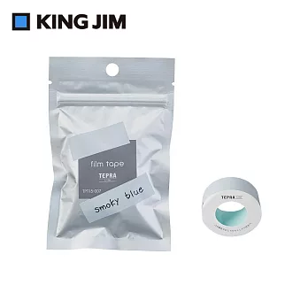 【HITOTOKI】TEPRA LITE 熱感式標籤薄膜自黏膠帶 15mm 煙燻藍 (TPT15-007)