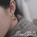 『時空間』925銀針時尚穿透感C型造型耳環(大款) -金色