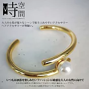 『時空間』理性冷淡風線條造型珍珠手環 -單一款式