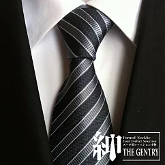 『紳─THE GENTRY』經典紳士商務休閒男性領帶 ─黑灰斜紋款