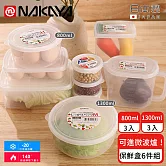 【日本NAKAYA】日本製圓形透明收納/食物保鮮盒6件組