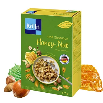 德國【Kolln科隆】燕麥脆穀片-蜂蜜堅果(375G)