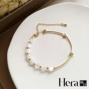 【Hera 赫拉】簡約唯美不對稱圓珠手鍊手鐲 H11007166 金色