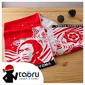 taoru【日本運動毛巾】龍馬與桔梗紋_紅色