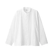 [MUJI無印良品]有機棉水洗牛津布立領寬襯衫L~XL 白色
