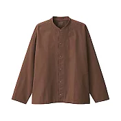 [MUJI無印良品]有機棉水洗牛津布立領寬襯衫L~XL 磚紅