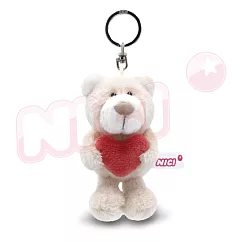 NICI 抱抱愛心熊鑰匙圈─米白