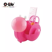 【O-Life】蝸牛造型置物收納盒(造型筆筒 學童文具收納 桌面整理) 粉紅色