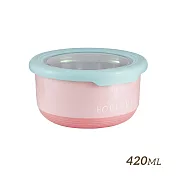 【HOUSUXI 舒熙】不鏽鋼雙層隔熱碗-420ml -淺粉