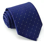 【89 zone】法式潮男菱格紋商務領帶(藍)