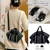 【Sayaka紗彌佳】創意設計Stop COVID-19口罩造型手提側背二用小款包  -黑色