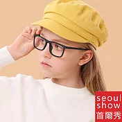 seoul show首爾秀 Q腿小方形兒童防藍光UV400近視可換片輕盈眼鏡 8242  黑色