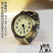 【時光旅人】文藝復興仿舊羅馬數字造型錶戒指-指輪時計 -古銅金/數字款
