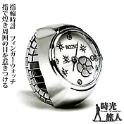 【時光旅人】冰晶花漾鑲鑽造型錶戒指-指輪時計  -單一款式