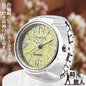 【時光旅人】馬卡龍繽紛色彩閃亮亮大數字造型錶戒指-指輪時計 -黃色