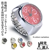 【時光旅人】繽紛色系大數字造型錶戒指-指輪時計  -紅色