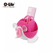 【O-Life】河豚造型置物收納盒(造型筆筒 學童文具收納 桌面整理) 粉紅色