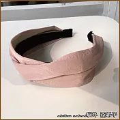 『坂井.亞希子』日系純色簡約打結寬版造型髮箍  -粉色