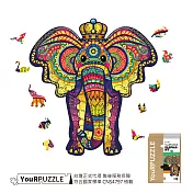【YouRPUZZLE】木質不規則立體動物造型拼圖 大象