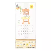 MIDORI 2022桌上型直立月曆(動物插畫)- 小狗