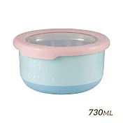【HOUSUXI 舒熙】不鏽鋼雙層隔熱碗-730ml -水藍