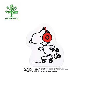 【KODOMO NO KAO】Snoopy木頭造型印章 H  溜冰聽音樂 (2247-014)