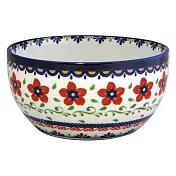 【MARUSAN KONDO】Porska波蘭陶風陶瓷餐碗15cm ‧ 典雅紅花