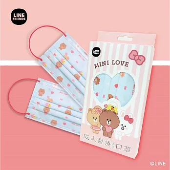 【LINE FRIENDS】MINI LOVE 熊熊愛上你 成人醫療口罩(10入/盒)