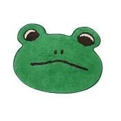 【TOMO】日本可愛動物大頭圓臉室內腳踏地墊 ‧ 青蛙(深綠)