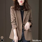 【MsMore】英倫風韓版網紅氣質西裝外套#110723- L 黑