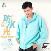 GIAT台灣製UPF50+防曬防潑水風衣外套(男女適穿) M 粉末藍