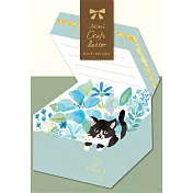 【Wa-Life】冬季限定｜貓咪小禮物美濃和紙小信封紙組 ‧ 淺藍色
