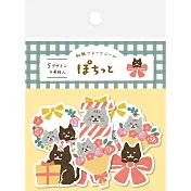 【Wa-Life】冬季限定｜散裝和紙貼紙包20入 ‧ 蝴蝶結貓
