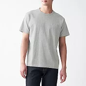 [MUJI無印良品]男有機棉粗織天竺附口袋短袖T恤 L 灰色
