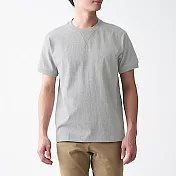 [MUJI無印良品]男有機棉粗織天竺縫邊短袖T恤 S 灰色