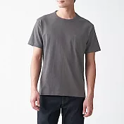 [MUJI無印良品]男有機棉粗織天竺附口袋短袖T恤 S 深灰