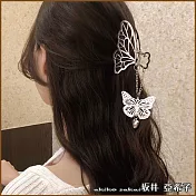 『坂井.亞希子』日系古典金屬鏤空立體蝴蝶垂墜愛心造型髮抓夾  -單一款式
