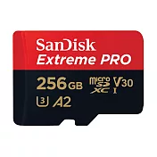 【SanDisk 】Extreme PRO microSD UHS-I V30 A2 256GB 記憶卡 公司貨(每秒讀170MB 寫90MB)