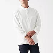 [MUJI無印良品]男有機棉法蘭絨立領襯衫 XS 柔白