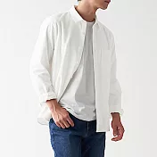 [MUJI無印良品]男有機棉法蘭絨襯衫 XS 柔白