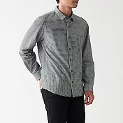 [MUJI無印良品]男有機棉法蘭絨襯衫 XS 柔白格紋