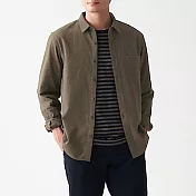 [MUJI無印良品]男有機棉法蘭絨襯衫 XL 淡米色