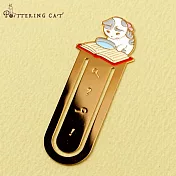 【Pottering Cat】讀書貓咪黃銅書籤夾． 放大鏡