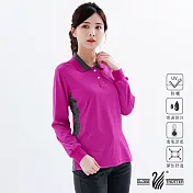 【遊遍天下】MIT女款抗UV吸濕排汗機能POLO長衫(L075-1) L 紫紅