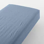 [MUJI無印良品]柔舒水洗棉床包/D/煙燻藍