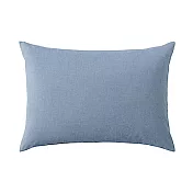 [MUJI無印良品]柔舒水洗棉枕套/50/煙燻藍