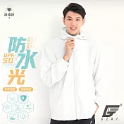 GIAT台灣製UPF50+防曬防潑水風衣外套(男女適穿) XXL 亮眼白