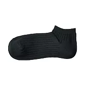[MUJI無印良品]女棉混螺紋淺口直角襪 23~25cm 黑色