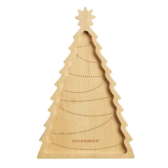 [星巴克]耶誕樹木質造型盤